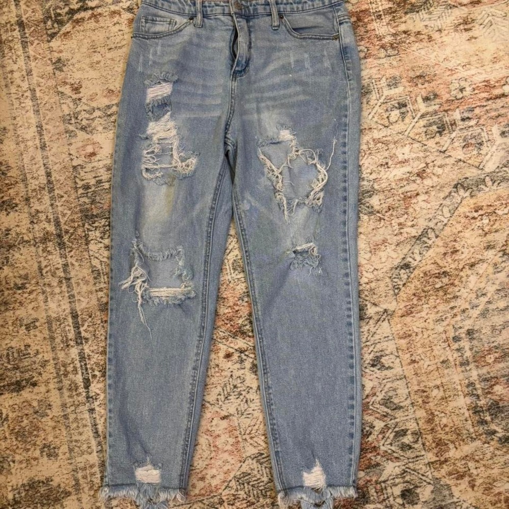 Y2K Grunge Bleach Tie Dye Rock Tee Cropped Medium
